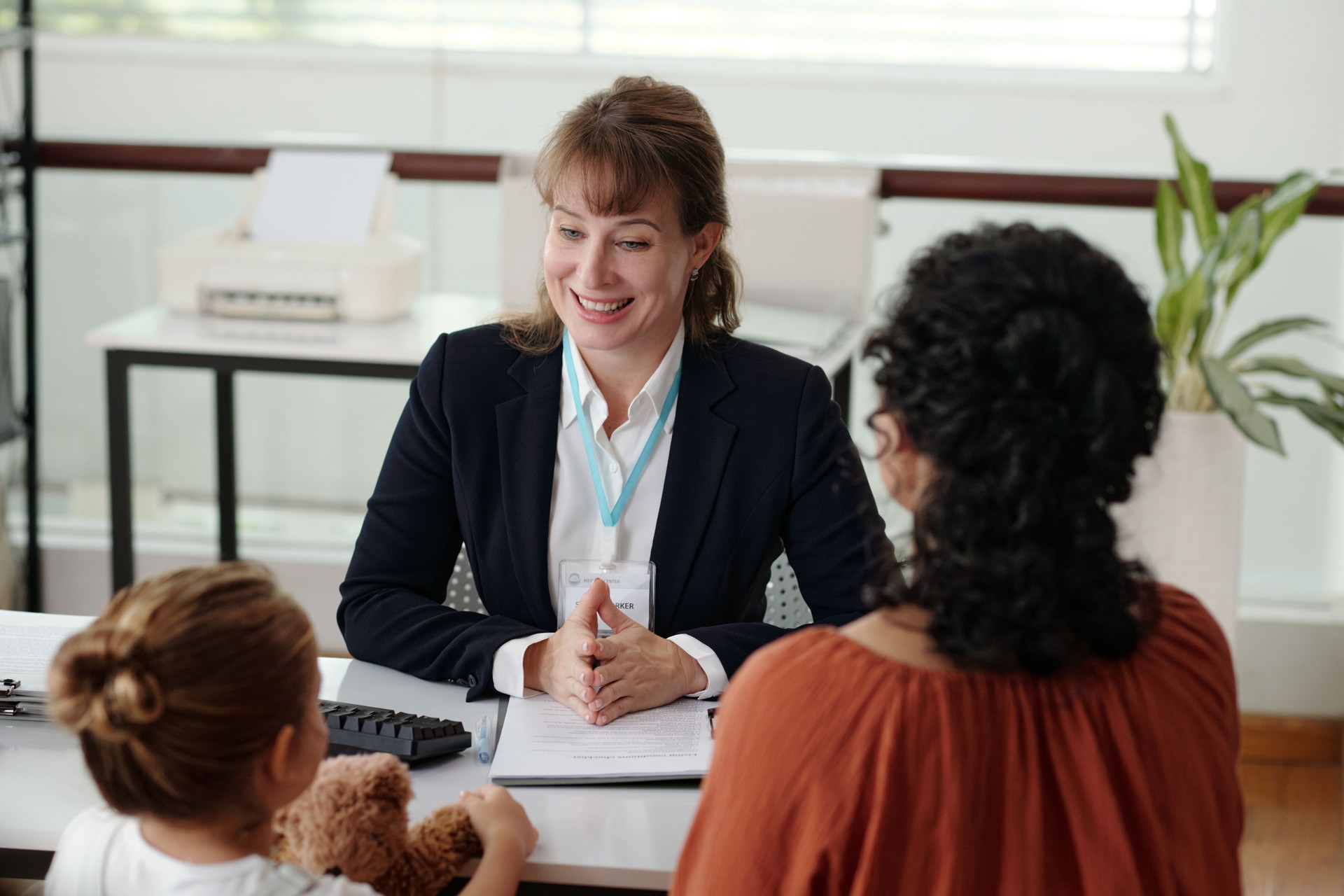 Social Worker Talking To Family